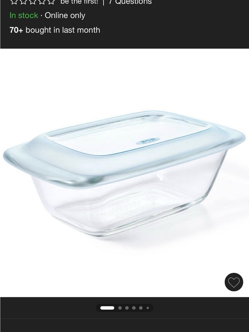 OXO Good Grips Glass Loaf Pan with Light Blue Lid - Picture 7 of 7